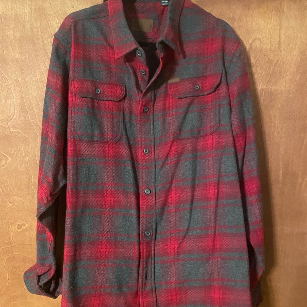 Orvis Red and Gray Plaid Shirt